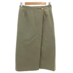 ユナイテッドアローズ A DAY IN THE LIFE UNITED ARROWS ラップタイトスカート ロング ミモレ ウール混 36 オリーブ 6324-699-0142 /GV