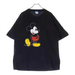 VINTAGE (ヴィンテージ) 90s DISNEY Mickey Mouse ディズニー 黄色足 ミッキー フロント プリント Tシャツ 半袖カットソー ブラック