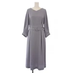 グリーンレーベルリラクシング ユナイテッドアローズ green label relaxing ワンピース ロング 七分袖 ウエストベルト 36 水色 3526-126-2325 /BM