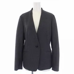 ワークトリップアウトフィッツグリーンレーベル リラクシング WORK TRIP OUTFITS GREEN LABEL RELAXING ノーカラージャケット 総裏地 ウール L 黒 ブラック 3522-199-6300 /BM ■GY30