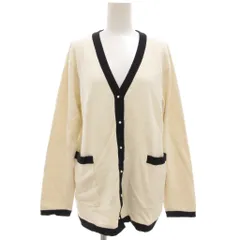 グリーンレーベルリラクシング ユナイテッドアローズ green label relaxing バイカラー Vネック ミドル カーディガン ニット 長袖 コットン 白 ホワイト 紺 ネイビー /GV ■GY14