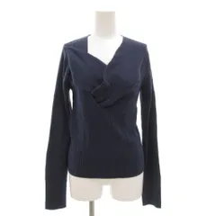 グリーンレーベルリラクシング ユナイテッドアローズ green label relaxing クロスネック プルオーバー ニット セーター 長袖 紺 ネイビー 3515-105-1670 /GV ■GY14