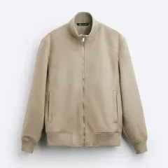 ZARA スウェード ジップアップ ジャケット ZARA suede jacket beige