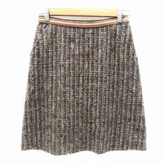 クミキョク 組曲 KUMIKYOKU フレアスカート ひざ丈 ツイード ウール混 2 M マルチカラー グレー /NM2