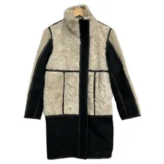 Paul&Joe(ポール&ジョー) コート サイズ36 S レディース - ベージュ×黒 長袖/ムートン/レザー/リバーシブル/冬