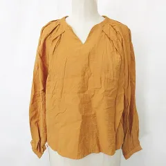 N.Natural Beauty Basic N.ナチュラルビューティーベーシック ブラウス シャツ プルオーバー 長袖 Vネック オレンジ M