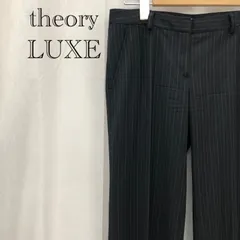 Theory luxe セオリーリュクス パンツ スラックス ボトム　レディース 38 ブラック　ストライプ  レディース ファッション