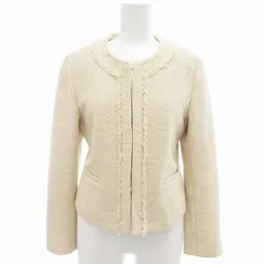 ロペピクニック ROPE Picnic ツイード ジャケット ノーカラー 36 ベージュ /UD