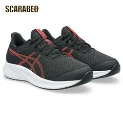 アシックス キッズ ランニングシューズ PATRIOT 13 GS 子供靴 スニーカー 1014A267.008 ブラック×フラッシュレッド STANDARD幅 ジュニア 運動靴 20-25cm 1014a267-008 23.0