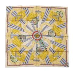 エルメス スカーフ カレ90 ダブルフェイス たいまつの光 A la Lumiere du Flambeau HERMES シルク 2024春夏