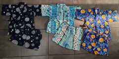 日本 キッズ 甚平（浴衣風）上下セット 3枚 まとめ / 90サイズ
