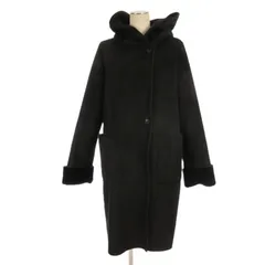 ジャーナルスタンダード JOURNAL STANDARD ムートンコート ロング フーディ フェイクスエード ブラック