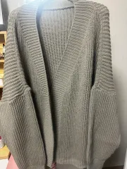 エイブリー グレー ニット カーディガン フリー