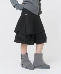迷キーソウル Sei layered midi Skirt BLACK