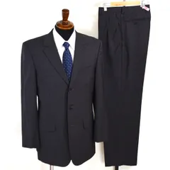 ポールスミス 伊製 チェルッティ 3つボタン シングルスーツ L Y7 ダークグレー ストライプ 開き見せ SQ-J1064-01 夏物 春夏 薄手 6XA048 【送料無料】【中古】【メンズビジネス】202601