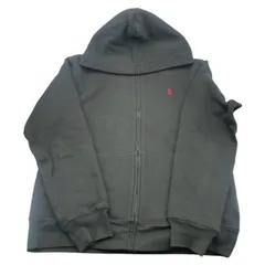 ◼︎ポロラルフローレン フルジップパーカー ブラック XLサイズ 刺繍ロゴ 裏起毛