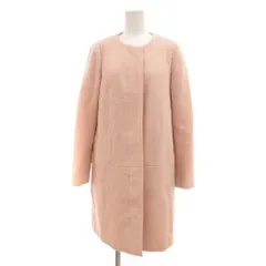 セシルマクビー CECIL McBEE ノーカラーコート ロング フォックスファー メルトン アンゴラ混 M ピンク /JS ■FF