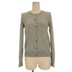 ユニクロ UNIQLO カシミヤ クルーネック カーディガン ニット 長袖 グレー S 251121E