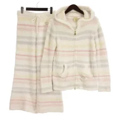 ジェラートピケ gelato pique ルームウェア セットアップ パーカー パンツ もこもこ ホワイト系 F ■TC