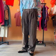 ブラウン　コーデュロイ　パンツ　2タック
