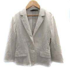 ミッシェルクラン MICHEL KLEIN テーラードジャケット ミドル丈 シングルボタン 40 ライトベージュ /SM37 ■MO