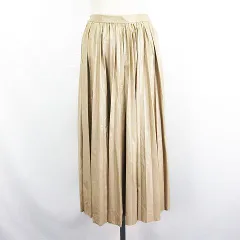 クラシカルエルフ Classical Elf スカート ボトムス ロング丈 マキシ丈 プリーツ フェイクレザー イージー ストレッチ M-L グレージュ ※EKM