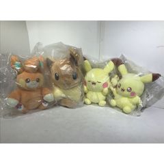 一番くじポケモンぬいぐるみ4個セット ピカチュウ ポッチャマ ワンパチ