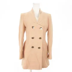 スナイデル snidel コート ノーカラー スタンドカラー Vカット ミドル丈 ウール ダブルボタン トレンディ 0 ピンクベージュ /AO3