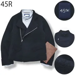 フォーティーファイブアールピーエム 45rpm 45R メルトン ウール ダブル ライダース ジャケット ジップアップ ブルゾン ジャンパー 2 ネイビー アメカジ シティールック レディース ♪