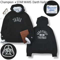 チャンピオン Champion x スターウォーズ STAR WARS ダースベイダー Darth Vader カレッジ ロゴ デザイン プリント スウェット パーカー 裏起毛 M ブラック メンズ