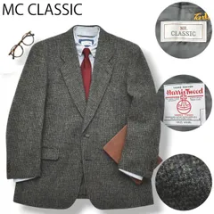 90sヴィンテージ MC CLASSIC x ハリスツイード ハリスツイード Harris Tweed シングル 2B テーラードジャケット ブレザー 秋冬 98AB ミックス グレー系 メンズ