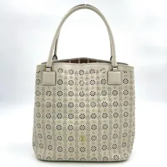 LOEWE アナグラム パンチング レザー ライトベージュ トートバッグ ゴールド 338 49 F41