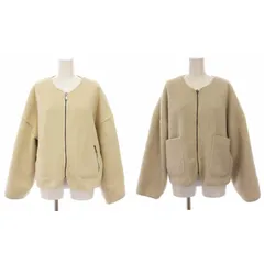 ザラ ZARA ジャケット ブルゾン リバーシブル フェイクスエード ボア ジップアップ S ベージュ 3046/521/712 /YM