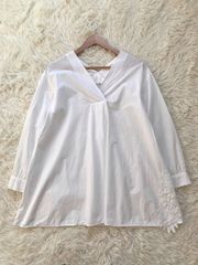 えみおわす カシュクールブラウス 白 コットン ギャザー 羽織り - メルカリ