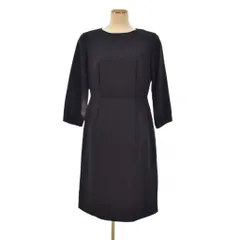ジェイプレス J.PRESS ワンピース 長袖 ひざ丈 フレア 11 黒 ブラック ■FF