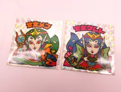 ビックリマン 旧ビックリマンシール 悪魔VS天使シール サイズ48mm 裏面 白 官女ケムト/官女メフ 2枚おまとめセット ジャンク品　保管⑨