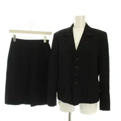 ジェイプレス J.PRESS スーツ セットアップ 上下 テーラードジャケット スカート ひざ丈 9 11 黒 ブラック /YM