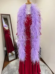 【新品・未使用】オーストリッチファー　羽根　羽　社交ダンス　モダンドレス　ラテンドレス　スタンダード　パーティ―ドレス　ファー　1本　紫【値下げ不可】