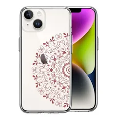 iPhone14 ケース クリア 曼荼羅 模様 2 スマホケース 側面ソフト 背面ハード ハイブリッド 