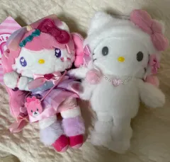 (セット) サンリオ 原宿 限定 ハローキティ ロング ぬいぐるみ キーホルダー