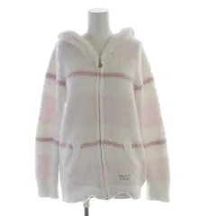 ジェラートピケ gelato pique ルームウェア 部屋着 ナイトウェア ジップアップパーカー ボーダー フーディー 長袖 F 白 ホワイト ピンク PWNT211007 /RO