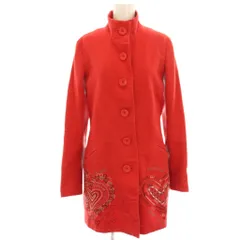 デシグアル Desigual スタンドカラーコート 刺繍 ロング 36 赤 レッド /HN