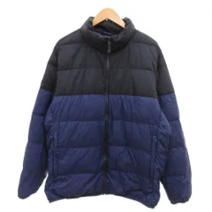 ユニクロ UNIQLO ウルトラライトダウンジャケット バイカラー ミドル丈 ハーフ 3XL 紺 ネイビー 黒 ブラック /JS ■GY61