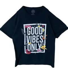 L ビッグプリント CHM アート 花  ブラック 黒 Tシャツ レディース ユニセックス メンズ 古着 半袖