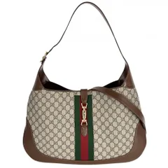 【売り尽くし】 グッチ 2WAY レディース ジャッキー シェリーライン ハンドバッグ ショルダーバッグ 肩掛け 斜め掛け GUCCI 645063 GGスプリームキャンバス レザー ベージュ ブラウン 茶 ゴールド金具 美品【中古品】