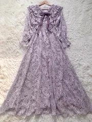 SNIDEL（スナイデル） 長袖 柄 ロングワンピース フレア　サイズ1