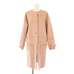 ザラ ZARA ノーカラーコート アウター ロング丈 ストレッチ 無地 ワンカラー M ピンク /BB