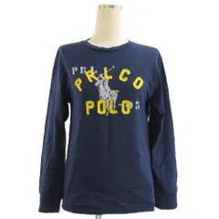 ポロ ラルフローレン POLO RALPH LAUREN Tシャツ 長袖 クルーネック ロゴ刺繍 コットン 紺 ネイビー M
