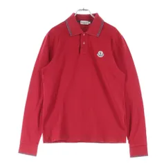 MONCLER (モンクレール) MAGLIA POLO MANICA LUNGA ロゴワッペン 長袖ポロシャツ レッド