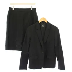 23区 オンワード樫山 シングルスーツ セットアップ テーラードジャケット アウター 背抜き タイトスカート ひざ丈 スリット ウール 40 44 黒 ブラック /BB